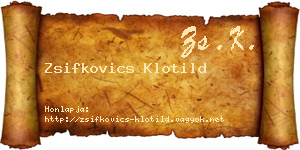 Zsifkovics Klotild névjegykártya